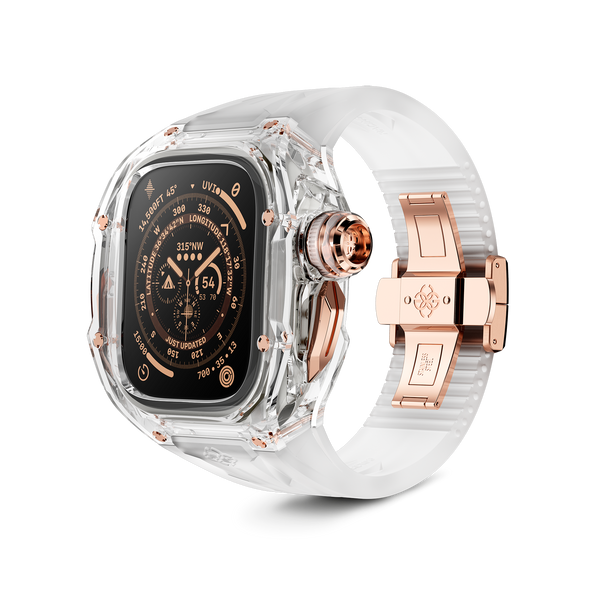 Luxury Apple Watch Cases iWatch Transparent Covers Golden Concept India