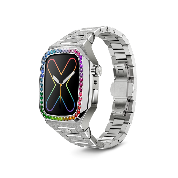 Apple Watch Case / EVF - RAINBOW Frosted Silver
