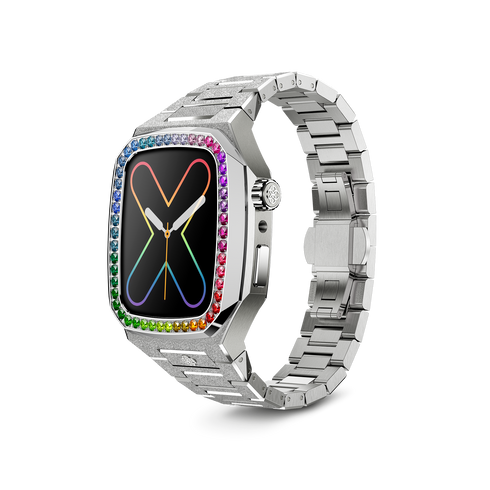 Apple Watch Case / EVF - RAINBOW Frosted Silver